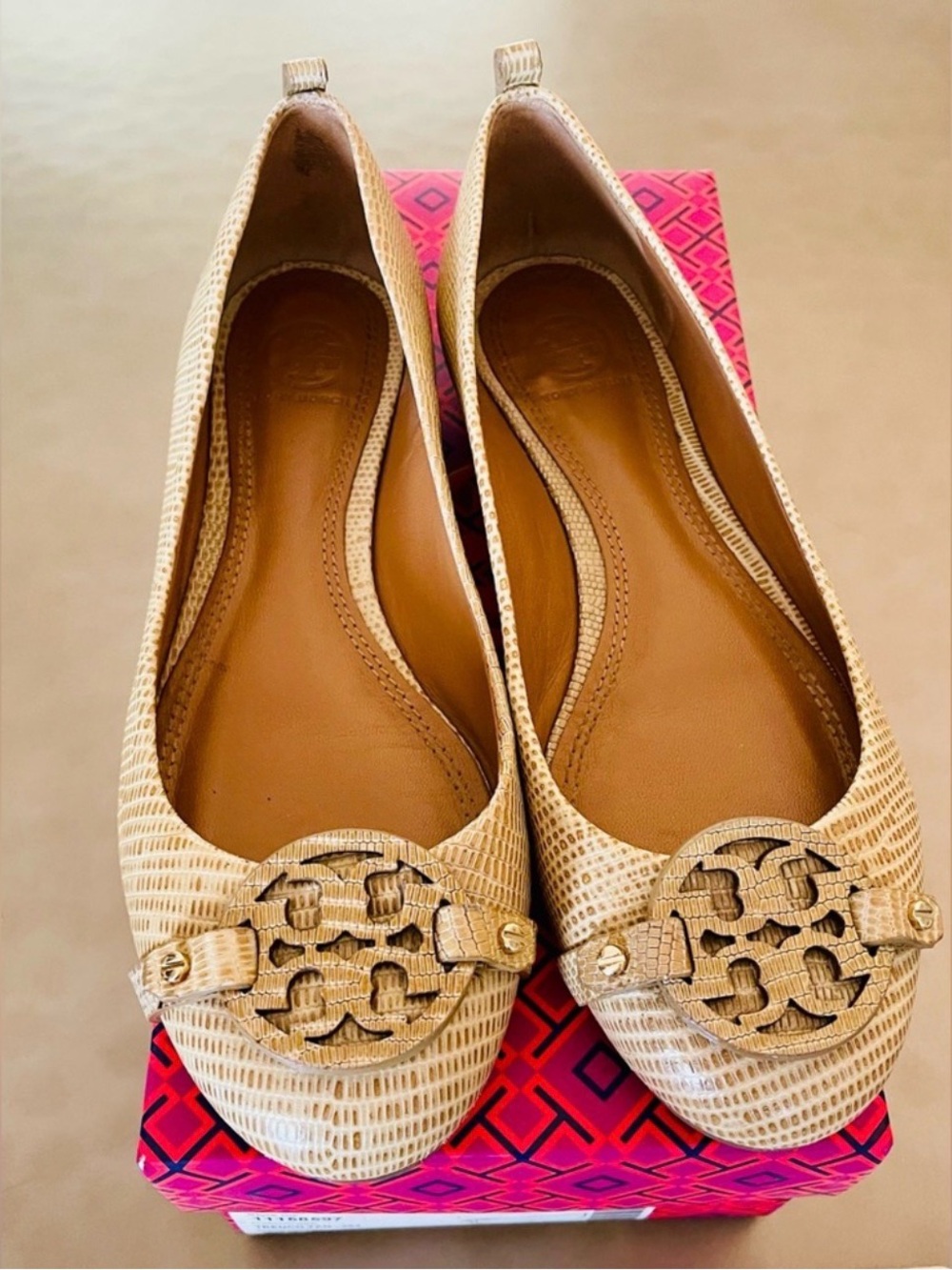 Tory Burch Mini Miller Ballet Flat - Tan - Size 9.5
